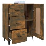vidaXL Komoda dymový dub 69,5x34x90 cm spracované drevo – Obrázok 5