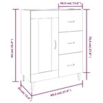 vidaXL Komoda dymový dub 69,5x34x90 cm spracované drevo – Obrázok 10