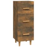 vidaXL Komoda dymový dub 34,5x34x90 cm spracované drevo – Obrázok 2