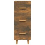 vidaXL Komoda dymový dub 34,5x34x90 cm spracované drevo – Obrázok 5