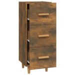 vidaXL Komoda dymový dub 34,5x34x90 cm spracované drevo – Obrázok 6