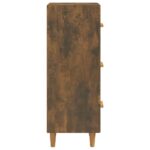 vidaXL Komoda dymový dub 34,5x34x90 cm spracované drevo – Obrázok 7