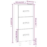 vidaXL Komoda dymový dub 34,5x34x90 cm spracované drevo – Obrázok 9