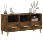 vidaXL TV skrinka dymový dub 102x36x50 cm spracované drevo – Obrázok 4