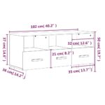 vidaXL TV skrinka dymový dub 102x36x50 cm spracované drevo – Obrázok 9
