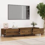 vidaXL TV skrinka hnedý dub 150x34,5x30 cm spracované drevo – Obrázok 3