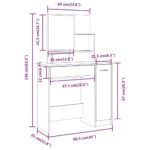 vidaXL Toaletný stolík so zrkadlom dymový dub 86,5x35x136 cm – Obrázok 9