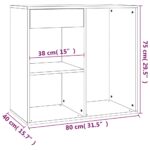 vidaXL Kozmetická skrinka, tmavý dub 80x40x75 cm, kompozitné drevo – Obrázok 8