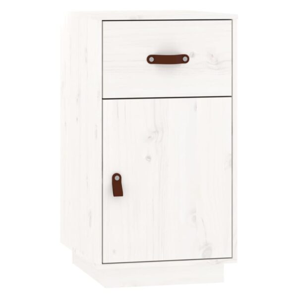 vidaXL Súprava toaletného stolíka s LED biela masívna borovica – Obrázok 9