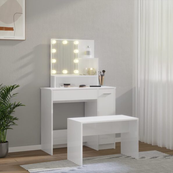 VXL8720287100614_g_en_hd_1.jpg vidaXL Sada toaletného stolíka s LED lesklá biela spracované drevo – Obrázok 3