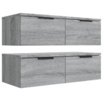 vidaXL Nástenné skrinky 2 ks sivé sonoma 68x30x20 cm spracované drevo – Obrázok 2