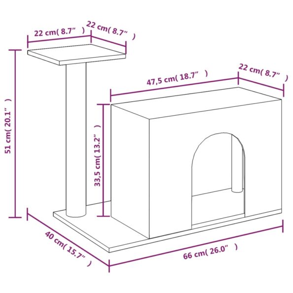 vidaXL Škrabadlo pre mačky so sisalovými stĺpikmi bledosivé 51 cm – Obrázok 7