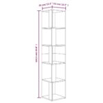 vidaXL Rohová skrinka dymový dub 33x33x164,5 cm spracované drevo – Obrázok 8