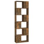 vidaXL Knižnica/deliaca stena dymový dub 60x24x186 cm – Obrázok 2