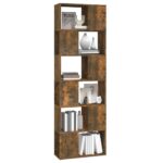 vidaXL Knižnica/deliaca stena dymový dub 60x24x186 cm – Obrázok 4