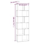 vidaXL Knižnica/deliaca stena dymový dub 60x24x186 cm – Obrázok 8