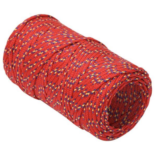 vidaXL Lodné lano červené 2 mm 250 m polypropylén – Obrázok 3