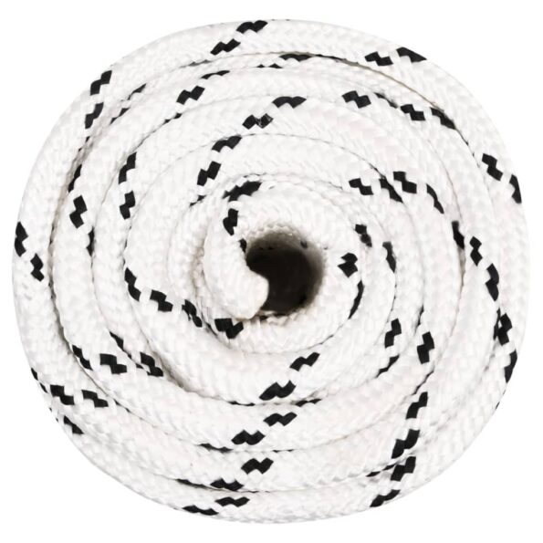 vidaXL Pletené lodné lano biele 18 mm x 25 m polyester – Obrázok 2