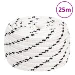 vidaXL Pletené lodné lano biele 18 mm x 25 m polyester – Obrázok 6