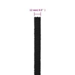 vidaXL Pracovné lano čierne 12 mm 100 m polyester – Obrázok 6