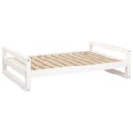 vidaXL Psia posteľ biela 105,5x75,5x28 cm borovicový masív – Obrázok 2