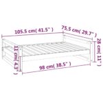 vidaXL Psia posteľ biela 105,5x75,5x28 cm borovicový masív – Obrázok 8