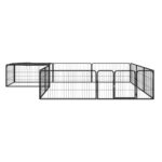 vidaXL Ohrádka pre psov 12 panelov čierna 100x50 cm práškovaná oceľ – Obrázok 2