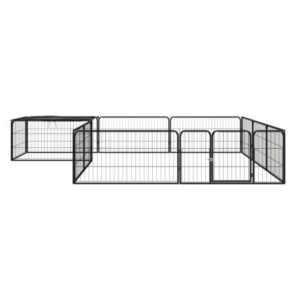 VXL8720287159100_g_en_hd_1.jpg vidaXL Ohrádka pre psov 12 panelov čierna 100x50 cm práškovaná oceľ – Obrázok 2