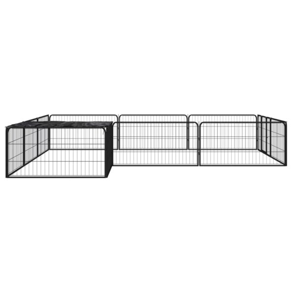 VXL8720287159100_g_en_hd_2.jpg vidaXL Ohrádka pre psov 12 panelov čierna 100x50 cm práškovaná oceľ – Obrázok 3