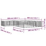 vidaXL Ohrádka pre psov 12 panelov čierna 100x50 cm práškovaná oceľ – Obrázok 6