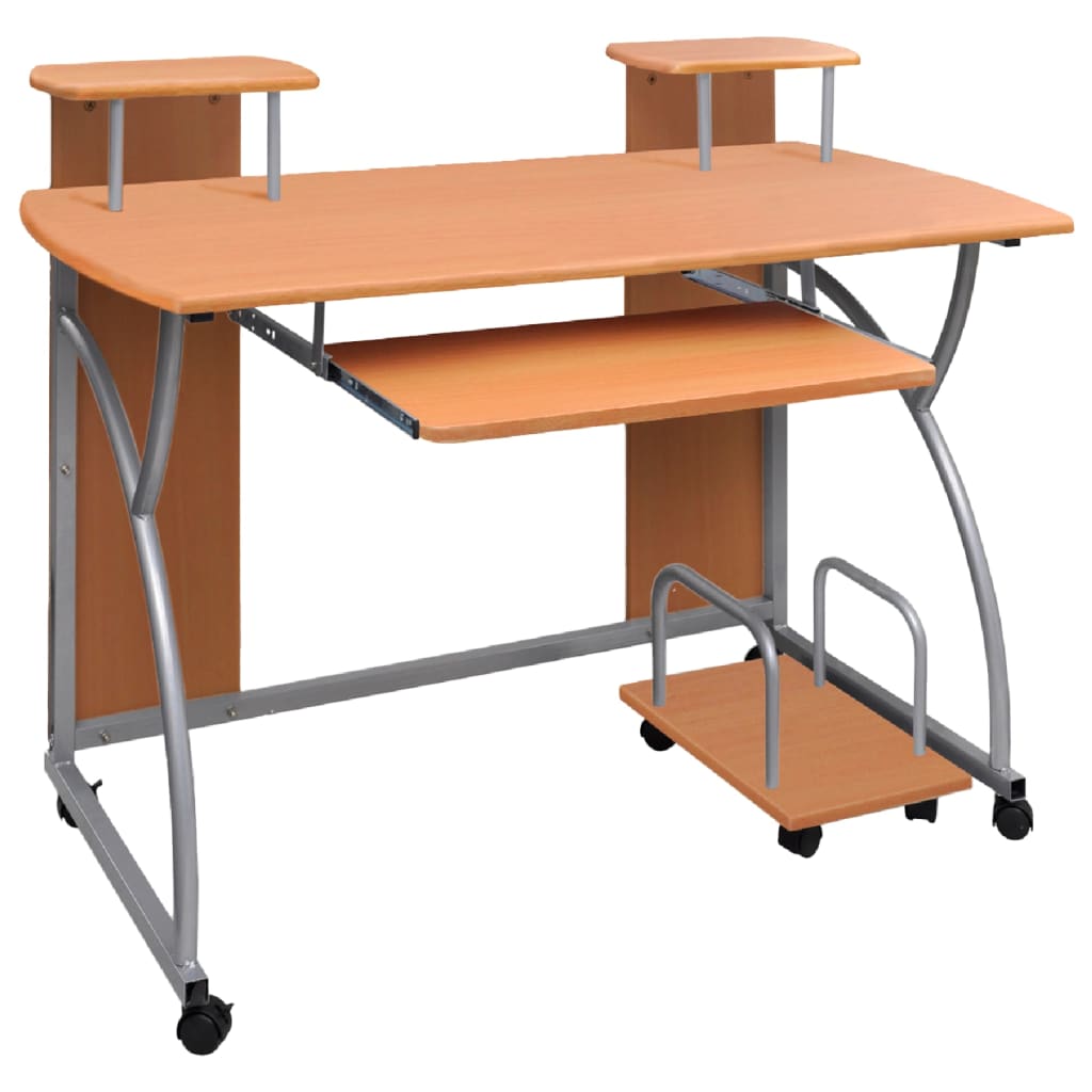 VXL8720287177555_a_en_hd_1.jpg vidaXL Počítačový stôl hnedý 110x52x88,5 cm spracované drevo – Obrázok 1