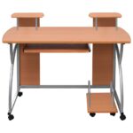 vidaXL Počítačový stôl hnedý 110x52x88,5 cm spracované drevo – Obrázok 2