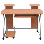 vidaXL Počítačový stôl hnedý 110x52x88,5 cm spracované drevo – Obrázok 3