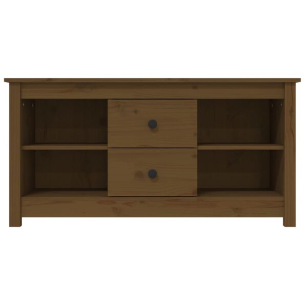 vidaXL TV skrinka medovo-hnedá 103x36,5x52 cm masívna borovica – Obrázok 3