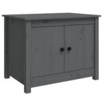 vidaXL Konferenčný stolík sivý 71x49x55 cm borovicový masív – Obrázok 2