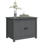 vidaXL Konferenčný stolík sivý 71x49x55 cm borovicový masív – Obrázok 4