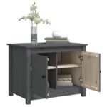 vidaXL Konferenčný stolík sivý 71x49x55 cm borovicový masív – Obrázok 5
