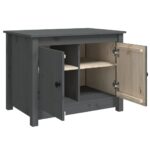 vidaXL Konferenčný stolík sivý 71x49x55 cm borovicový masív – Obrázok 7