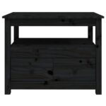 vidaXL Konferenčný stolík čierny 71x49x55 cm borovicový masív – Obrázok 5