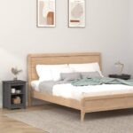 vidaXL Nočné stolíky 2 ks sivé 40x35x55 cm masívne borovicové drevo – Obrázok 7