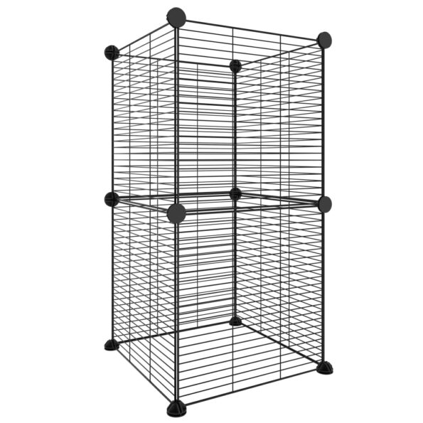 VXL8720287190677_a_en_hd_1.jpg VidaXL 8-panelová klietka pre domáce zvieratá čierna 35x35 cm oceľ – Obrázok 2