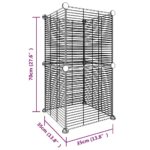 VidaXL 8-panelová klietka pre domáce zvieratá čierna 35x35 cm oceľ – Obrázok 4