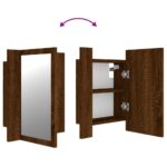 vidaXL LED zrkadlová skrinka hnedý dub 40x12x45 cm kompozitné drevo – Obrázok 12