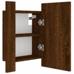 vidaXL LED zrkadlová skrinka hnedý dub 40x12x45 cm kompozitné drevo – Obrázok 8