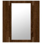 vidaXL LED zrkadlová skrinka hnedý dub 40x12x45 cm kompozitné drevo – Obrázok 10