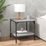 vidaXL Bočné stolíky 2 ks sivé sonoma 40x40x40 spracované drevo – Obrázok 3