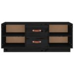 vidaXL TV skrinka čierna 100x34x40 cm masívna borovica – Obrázok 6