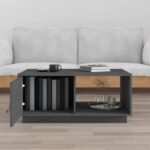 vidaXL Konferenčný stolík sivý 80x50x35,5 cm borovicový masív – Obrázok 3