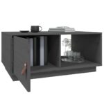 vidaXL Konferenčný stolík sivý 80x50x35,5 cm borovicový masív – Obrázok 5