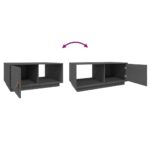 vidaXL Konferenčný stolík sivý 80x50x35,5 cm borovicový masív – Obrázok 9